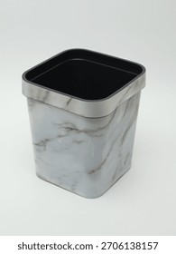 Square Marble Effect Plastic Planter