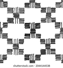 Square marker hand made pattern. Abstract geometry seamless pattern