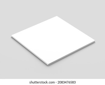 Square mockup for brochure or magazine blank with grey background