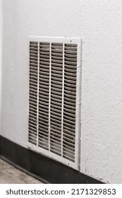 Square Panel Dirty Air Vent In Apartment Building