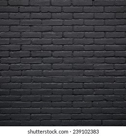 Square Part Of Black Painted Brick Wall