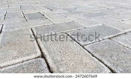 Square Pattern Pavement on The Ground for Street Road. Sidewalk, Driveway, Pavers, Pavement for Texture Background

