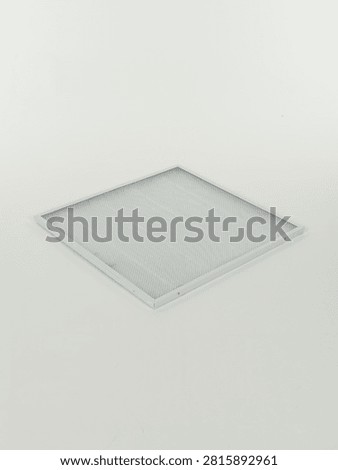 Square recessed LED ceiling panel light isolated on white background