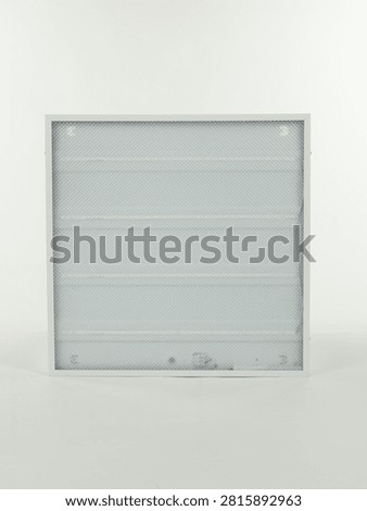 Square recessed LED ceiling panel light isolated on white background