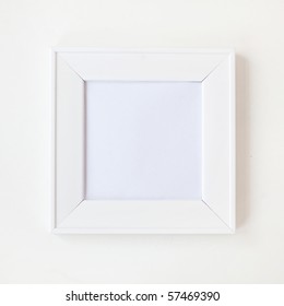 Square Simple Blank White Photo Frame On Wall