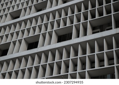 Square structure window architecture building capture from side