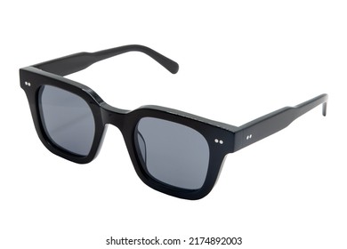 Square Sunglasses Unisex Black Shades With Solid Black Frame Top Front View