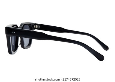 Square Sunglasses Unisex Black Shades With Solid Black Frame Side View