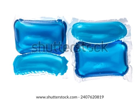square washing capsule with blue gel