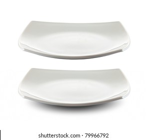 square white plate isolated with clipping path included