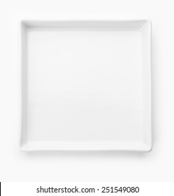 Square White Plate On White Background 