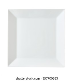 Square White Porcelain Dinner Plate With Rim