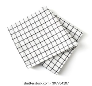 Squared Kitchen Towel Isolated On White Background, Top View