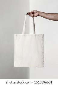 Squared White Tote Fabric Bag