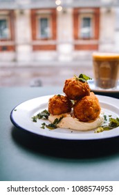 Squash And Wild Rice Balls, Whipped Feta