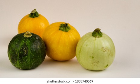 Squashes Various Colors On White Background Stock Photo 1833740569 ...