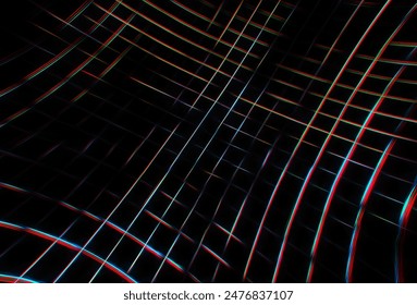 Squeezed computer low polygon map surface with aberration