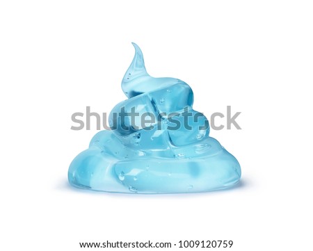 Squeezed transparent gel with bubbles close-up, isolated on white background