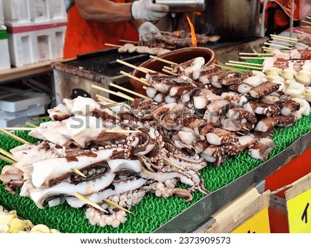 squid grill forsale in the street market
