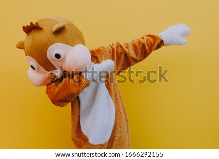 Squirrel character mascot has a message for humanity. Environmental concept about animal rights