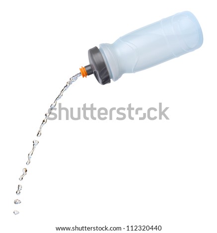 Squirting Sports Bottle Isolated on white with a clipping path