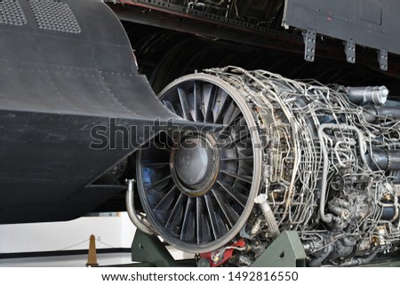 SR-71 Blackbird, left side engine bay open and ready for engine install.