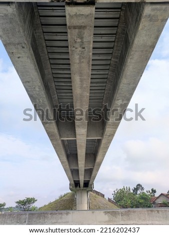 sragen october 20th 2022. under structure of toll road crossing bridge 