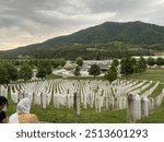 The Srebrenica Genocide Memorial, officially known as the Srebrenica–Potočari Memorial and Cemetery to honour the Victims of the 1995 Genocide. Massacre by Serbian army, killing Muslim Bosnians. 