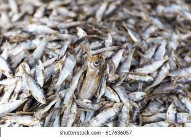 Sri Lanka Street Fish Market. Baskets with dry fish of the Indian Ocean - Shutterstock ID 617636057
