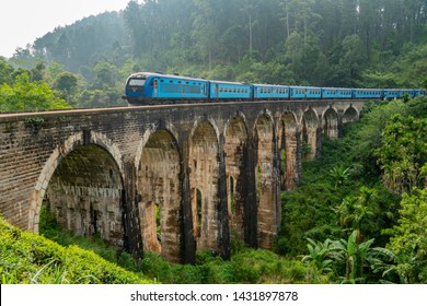 sri lanka train on the famous nine arch bridge in ella 