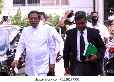 Sri Lankan Former President Maithripala Sirisena Arrives At The Presidential Commission Of Inquiry Probing Easter Sunday Attacks To Give Evidence In Colombo Sri Lanka. 5th October 2020
