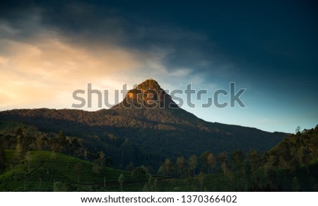 Sri Pada (Adam's Peak) mountain view in Sri Lanka