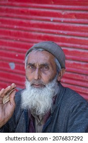Srinagar, India - july 03, 2015 : Indian old man on the street market in Srinagar, Jammu and Kashmir state, India