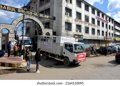 Srinagar, Jammu And Kashmir India 07 August 2020. Kit Wearing Frontline Warriors Sanitising Streets Houses And Parts Of Srinagar City.