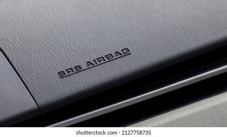 SRS Airbag Text On Car Dashboard