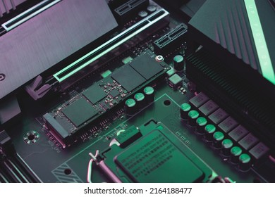 ssd m.2 in motherboard slot - Shutterstock ID 2164188477