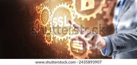 SSL Secure Sockets Layer concept. Secured communications concept