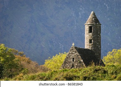  St. Kevin’s ancient church in Glendalough, Wicklow Mountains, Ireland