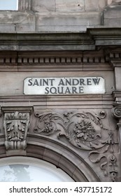 St Andrew Square Sign; Edinburgh; Scotland; Europe