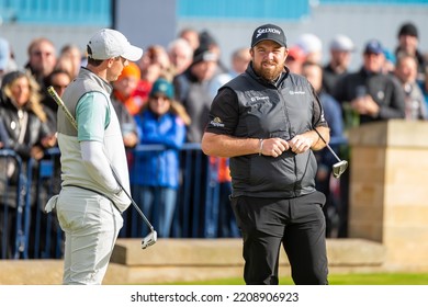 St Andrews, Scotland 1st October 2022. Rory McIlroy And Shane Lowry During The Third Round Of The Alfred Dunhill Links Championship.