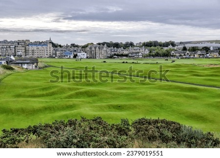 St Andrews, Scotland - September 22, 2023: The Himalayas Putting area alongside the Old Course in St Andrews Scotland
