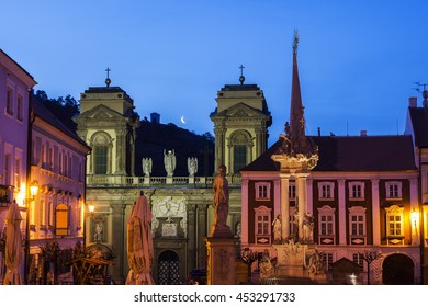 St. Anne's Church on Main Square in Mikulov. Mikulov, South Moravian Region, Czech Republic.