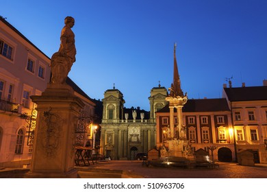 St. Anne's Church on Main Square in Mikulov. Mikulov, South Moravian Region, Czech Republic.