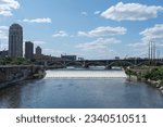 St. Anthony Falls Locks, Mississippi River. Shot in Minneapolis, Minnesota, USA. 