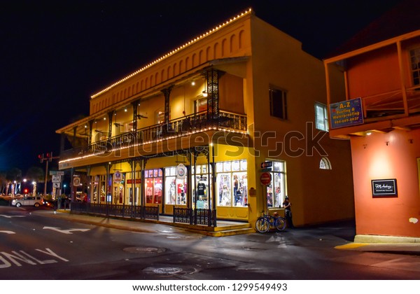 St. Augustine, Florida. January 26 , 2019 .
People enjoying colonial experience in St. George St. in Old Town
at Florida's Historic Coast 
(3)