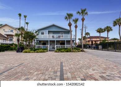 St Augustine, Florida / USA - October 26 2019: Two story home a couple blocks from the beach