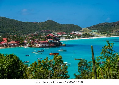 ST BARTS, FRENCH WEST INDIES - FEBRUARY 3, 2021: Famous Eden Rock Hotel on the island of Saint Barthelemy, a French-speaking Caribbean island commonly known as St. Barts