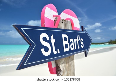 St. Bart's Sign On The Beach