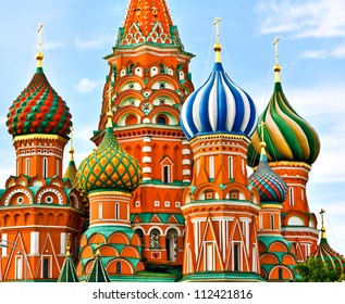 St Basils Cathedral On Red Square In Moscow