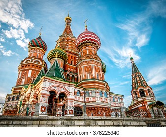 St Basils Cathedral On Red Square In Moscow.